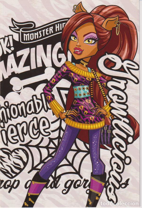 Trading Cards: POSTAL MONSTER HIGH &ndash; PERSONAJE: CLAWDEEN WOLF - PHOTOCARD N&ordm;06 &ndash; PANINI 2011 - MATTEL