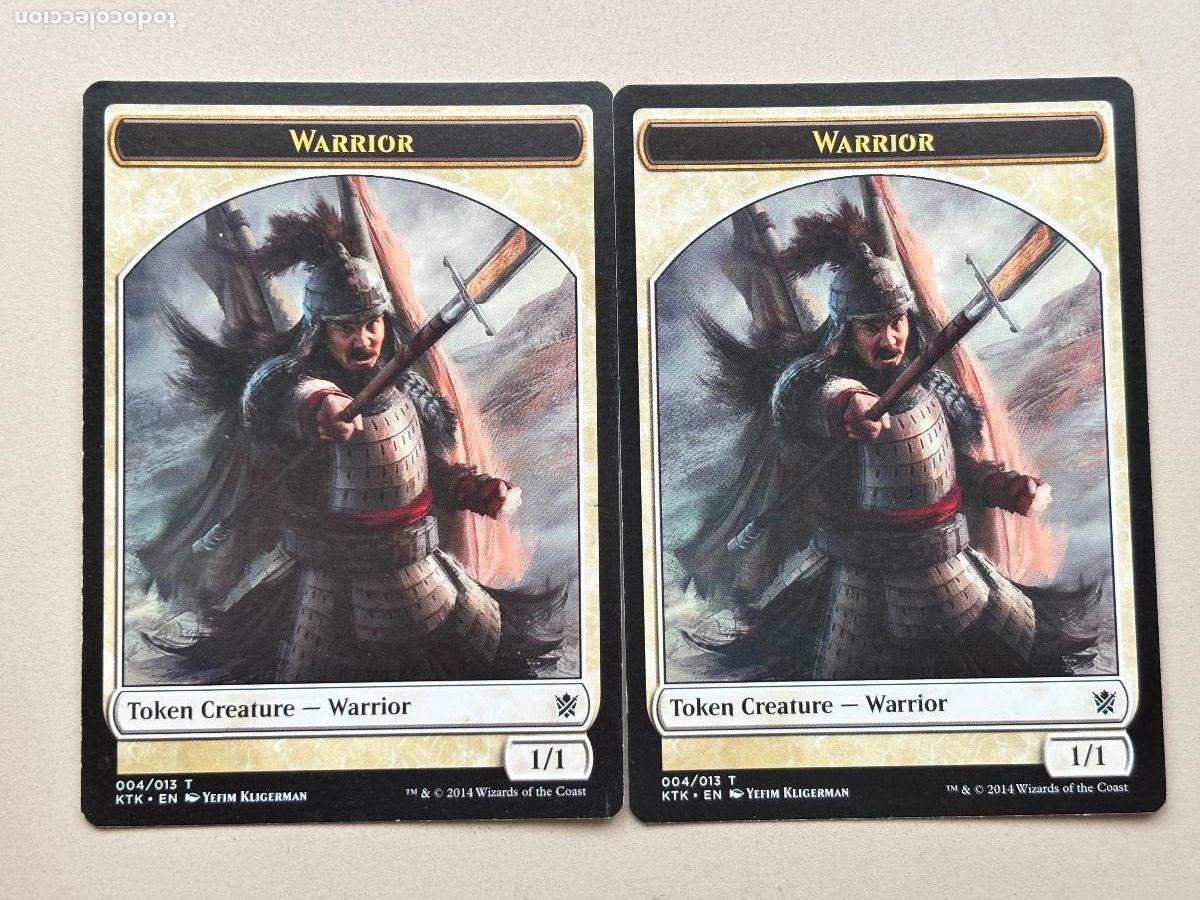Trading Cards: MAGIC THE GATHERING - WARRIOR TOKEN ( WHITE 1/1 ) ( V.2 ) x 2 ( KHANS OF TARKIR )