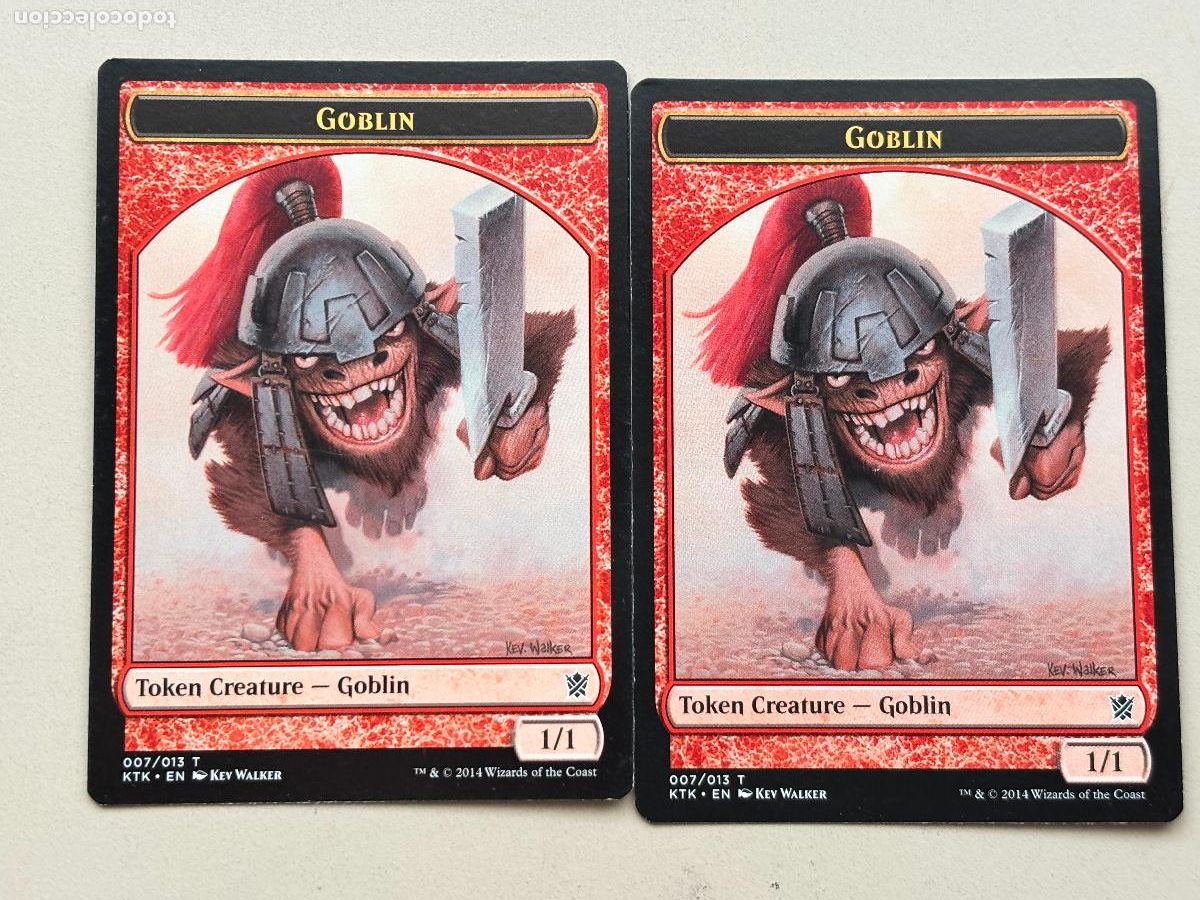 Trading Cards: MAGIC THE GATHERING - GOBLIN TOKEN ( RED 1/1 ) x 2 ( KHANS OF TARKIR )