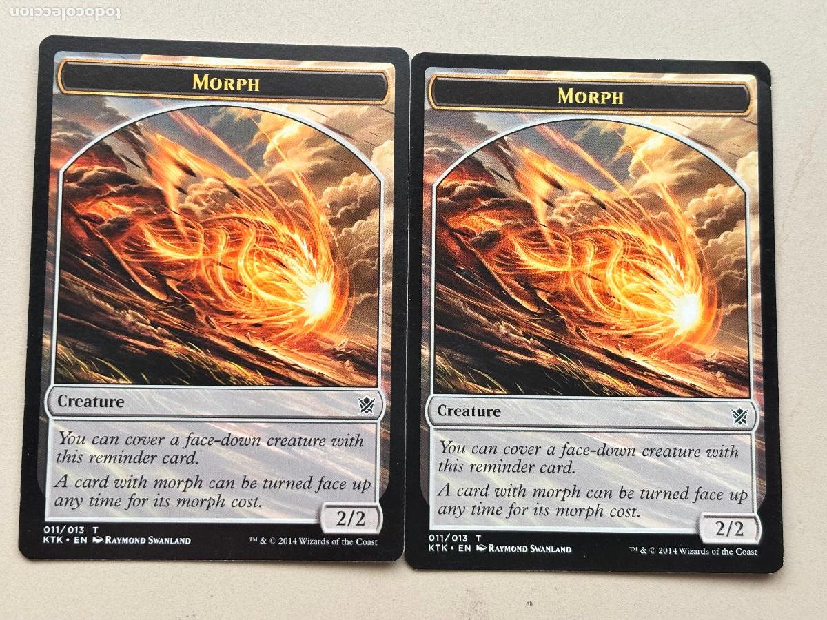 Trading Cards: MAGIC THE GATHERING - MORPH TOKEN ( COLORLESS 2/2 ) x 2 ( KHANS OF TARKIR )
