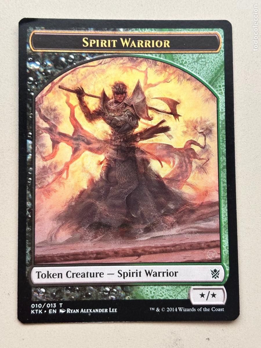 Trading Cards: MAGIC THE GATHERING - SPIRIT WARRIOR TOKEN ( BLACK AND GREEN */* ) ( KHANS OF TARKIR )