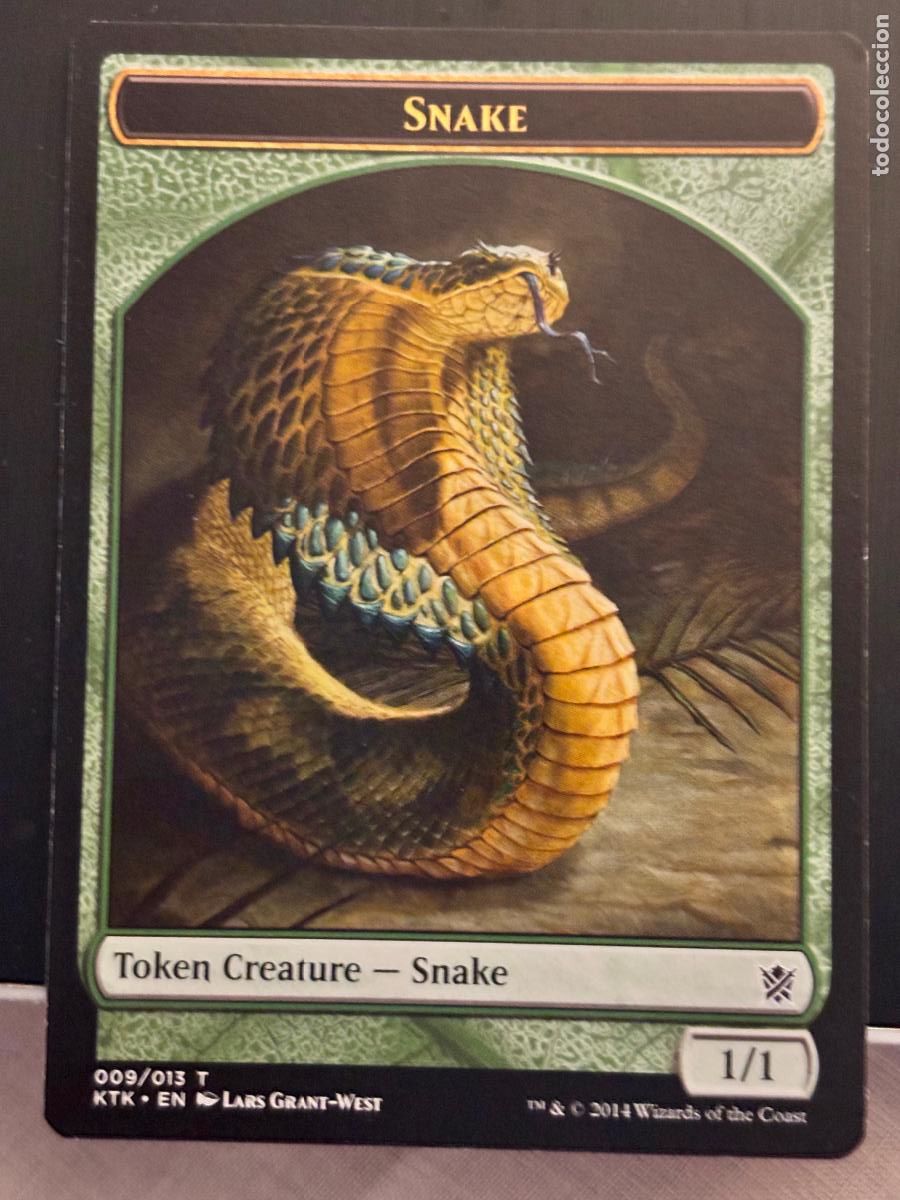 Trading Cards: MAGIC THE GATHERING - SNAKE TOKEN ( GREEN 1/1 ) ( KHANS OF TARKIR )
