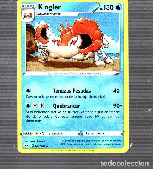 Trading Cards: CROMO DE POK&Eacute;MON FASE 1 KINGLER N&ordm; 099 DEL A&Ntilde;O 2020