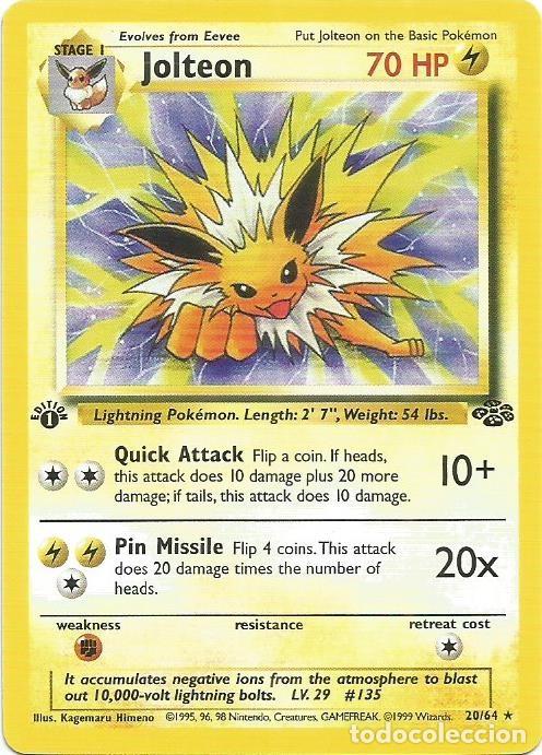 Trading Cards: JOLTEON - POK&Eacute;MON - INGLES - ANTIGUA CARD