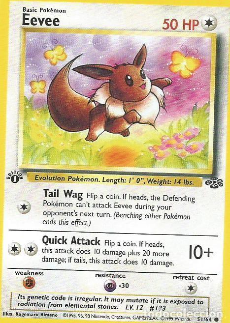 Trading Cards: EEVEE - POK&Eacute;MON - INGLES - ANTIGUA CARD
