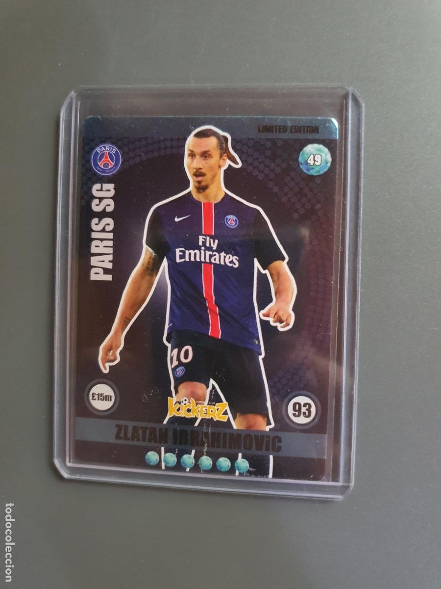 Trading Cards: ZLATAN IBRAHIMOVIC PSG EDICION LIMITADA FUTBOL LIGA - CARTA CROMO KICKERZ N&ordm; 49 2015 2016