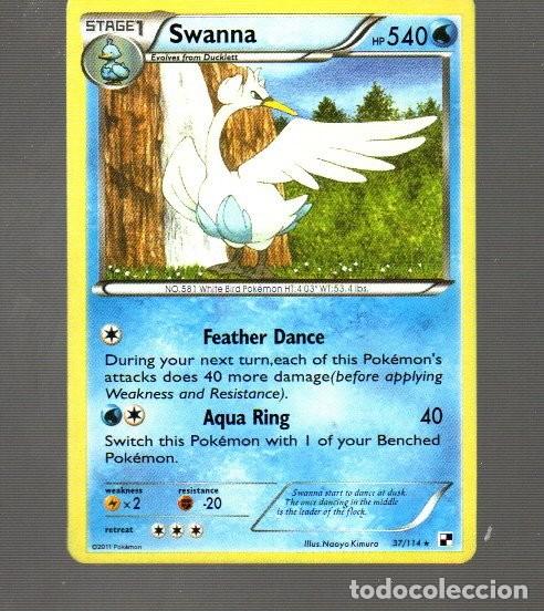 Trading Cards: CROMO DE POK&Eacute;MON FASE 1 SWANNA N&ordm; 581 DEL A&Ntilde;O 2011