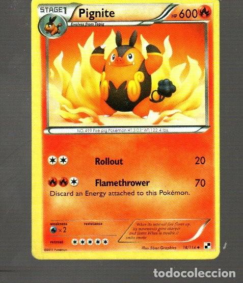 Trading Cards: CROMO DE POK&Eacute;MON FASE 1 PIGNITE N&ordm; 499 DEL A&Ntilde;O 2011