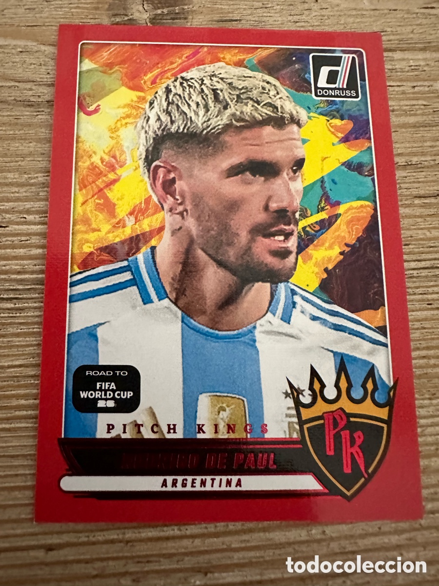Trading Cards: RODRIGO DE PAUL ARGENTINA PITCH KINGS 14 RED PARALLEL DONRUSS ROAD TO FIFA WORLD CUP 2026 PANINI