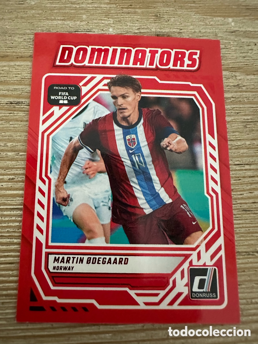 Trading Cards: MARTIN ODEGAARD DOMINATORS 22 RED PARALLEL DONRUSS ROAD TO FIFA WORLD CUP 2026 PANINI