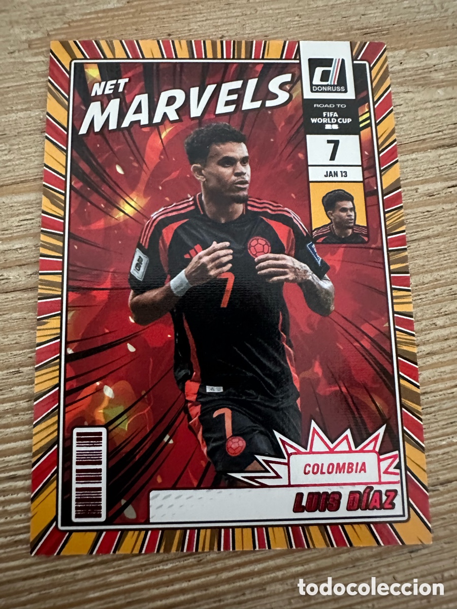 Trading Cards: LUIS DIAZ COLOMBIA NET MARVELS 4 RED PARALLEL DONRUSS ROAD TO FIFA WORLD CUP 2026 PANINI