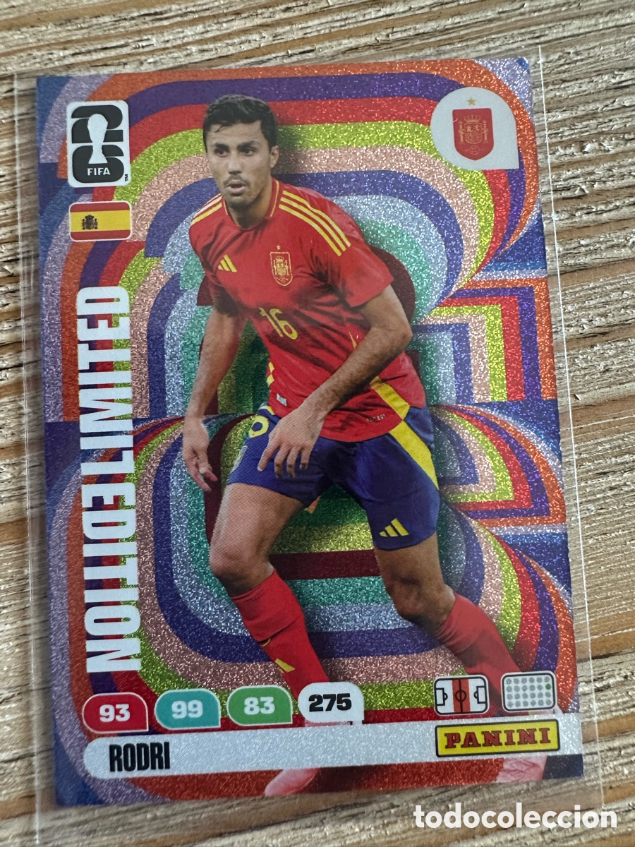 Trading Cards: RODRI ESPA&Ntilde;A LIMITED EDITION ADRENALYN XL PANINI MUNDIAL WORLD CUP 2026 USA CAN MEX