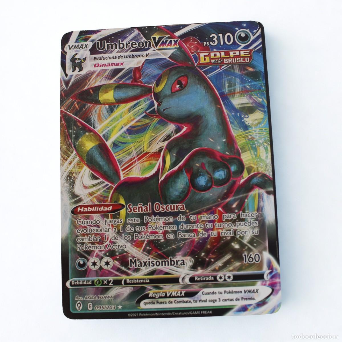 Trading Cards: Carta Pokemon Umbreon VMAX 095/203 Espa&ntilde;ol Holo Golpe Brusco