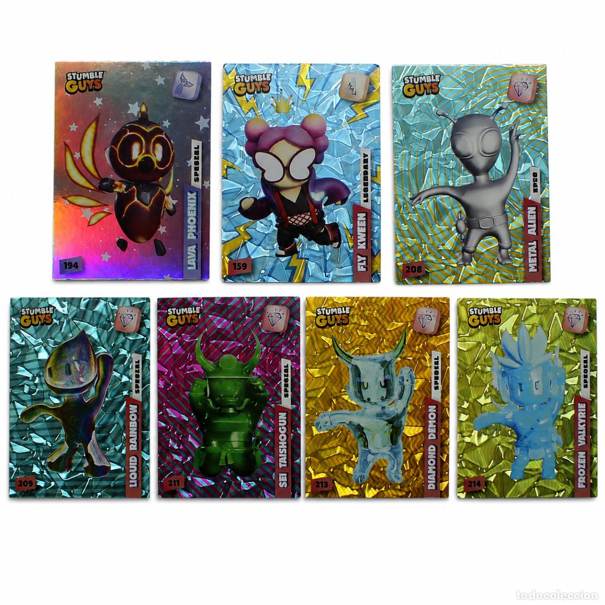 Trading Cards: Lote 7 Cromos SP Special Stumble Guys Panini 2023 Holo N&ordm;159-214