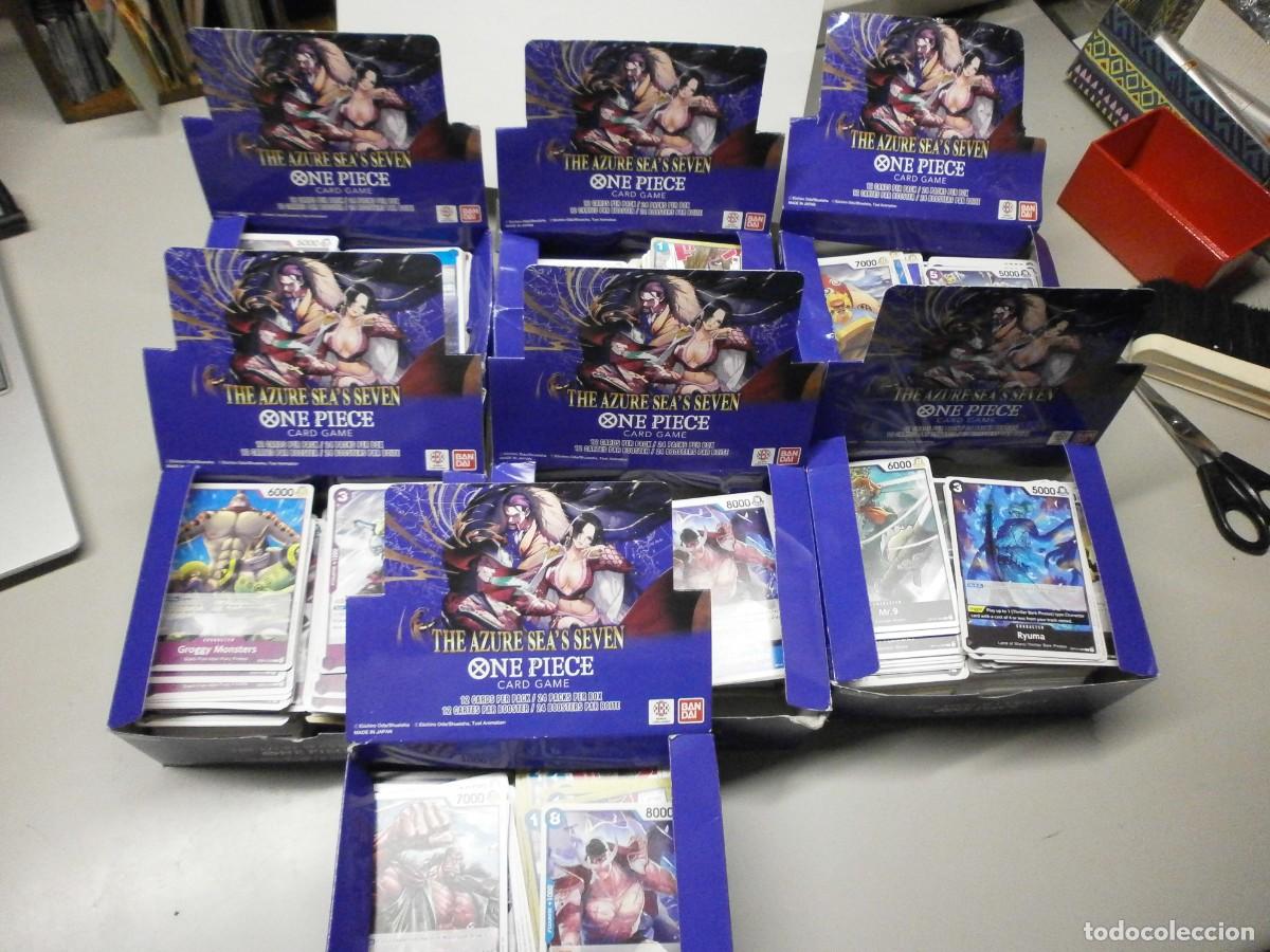 Trading Cards: lotazo de 7 cajas llenas de cartas one piece the azure sea,s seven card game