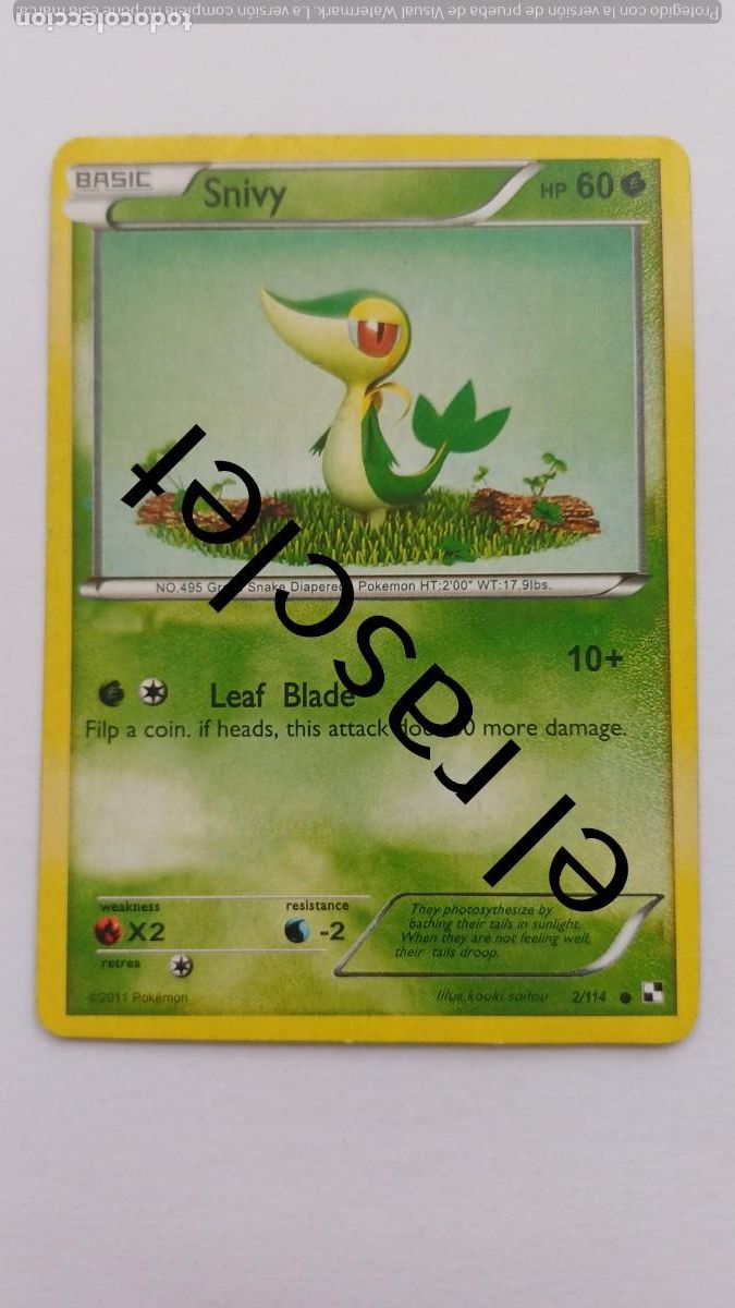 Trading Cards: CARTA SNIVY- POKEM&Oacute;N 2007 - 2/114
