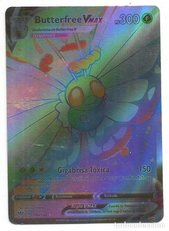 Trading Cards: BUTTERFREE V - 190 - CASTELLANO - CARTA POK&Eacute;MON - BRILLANTE - VER INFORMACI&Oacute;N
