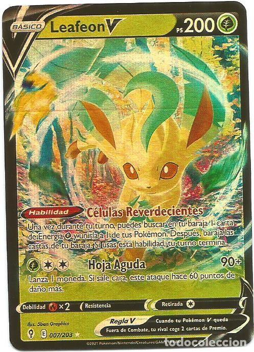 Trading Cards: LEAFEON V - 007 - 2021 - CASTELLANO - BRILLANTE - CARTA POK&Eacute;MON - VER INFORMACI&Oacute;N
