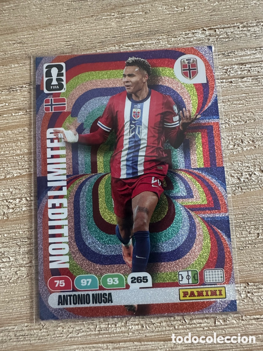 Trading Cards: ANTONIO NUSA NORUEGA LIMITED EDITION ADRENALYN XL PANINI MUNDIAL WORLD CUP 2026 USA CAN MEX