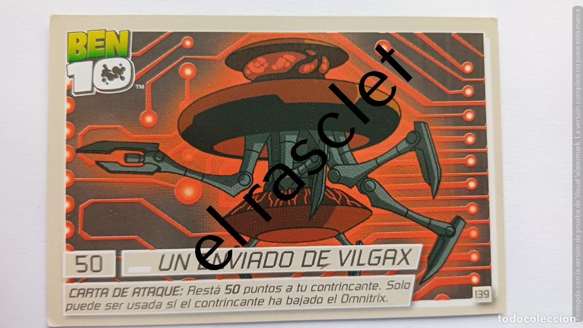 Trading Cards: CARTA /CROMO BEN10- UN ENVIADO DE VILGAX- NUMERO 139