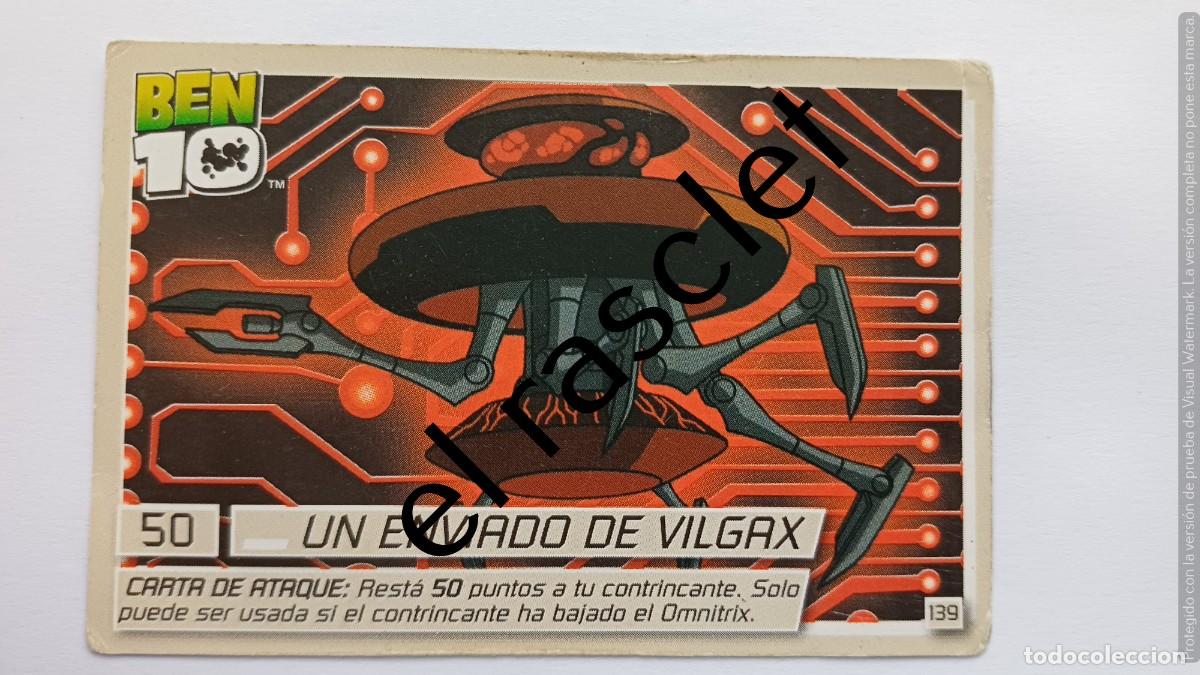 Trading Cards: CARTA /CROMO BEN10- UN ENVIADO DE VILGAX- NUMERO 139