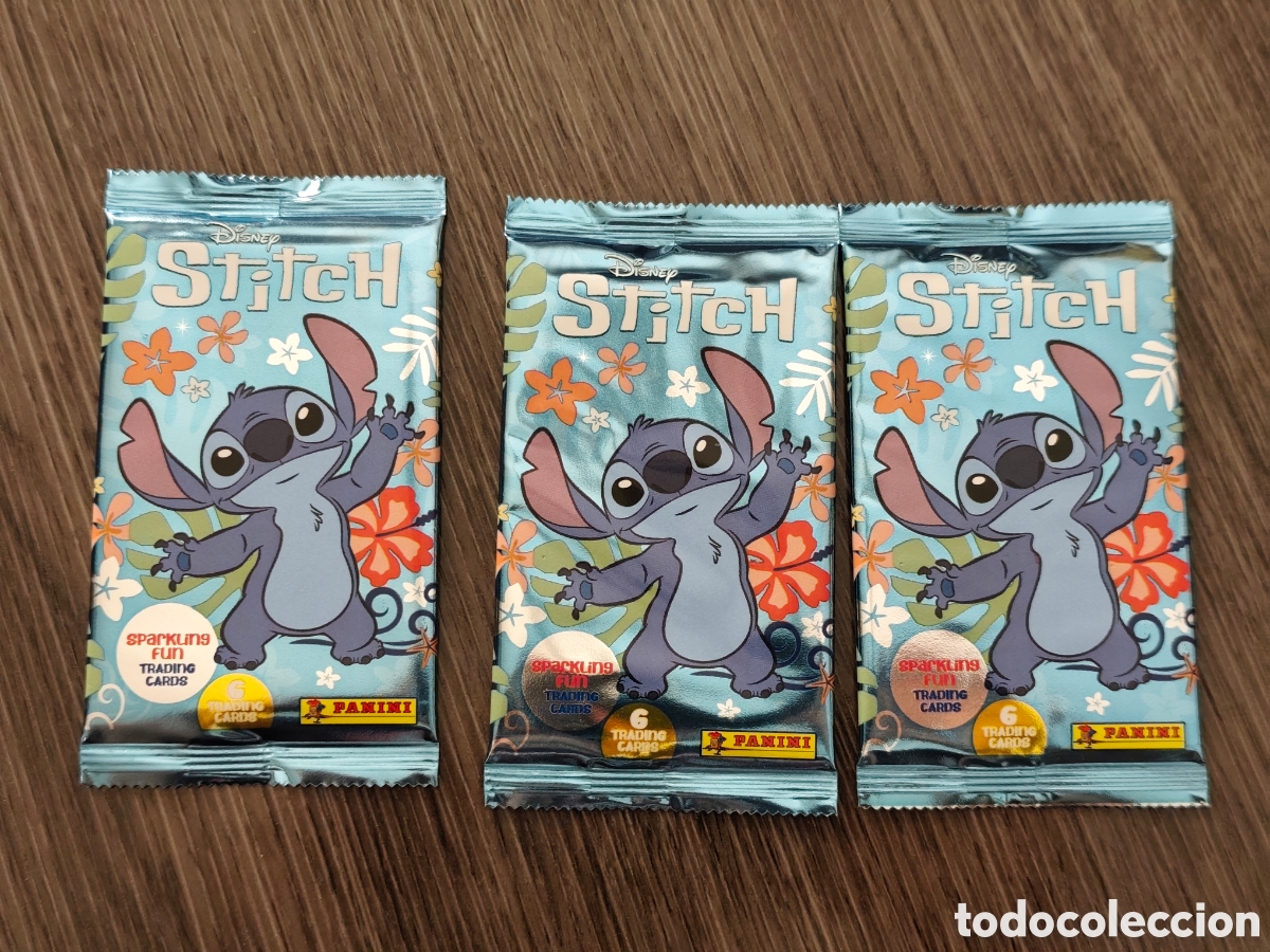 Trading Cards: 3 sobres Stitch de Panini Disney