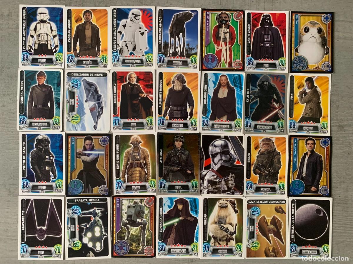 Trading Cards: LOTE DE 28 CARTAS DE STAR WARS