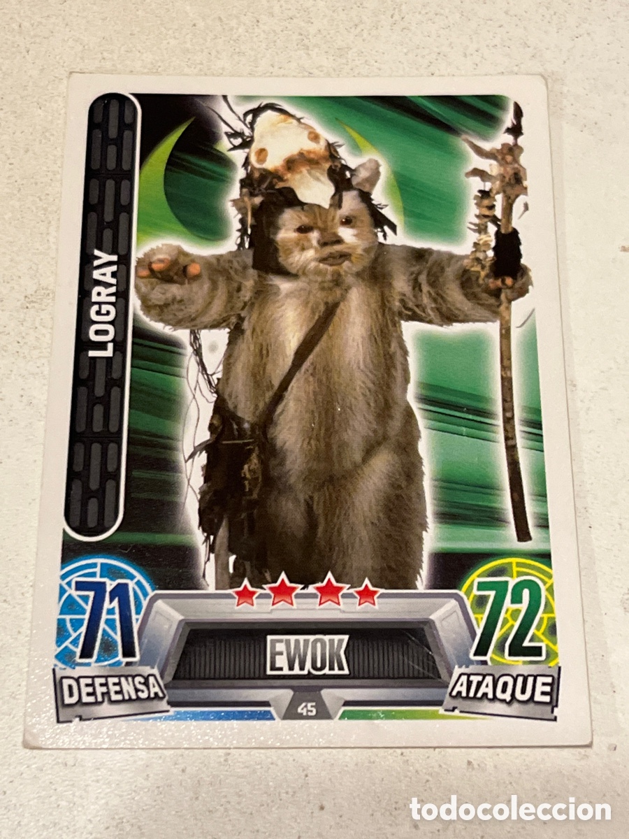 Trading Cards: Cromo Star Wars Topps Force Attax Trading Card N&deg;45 Ewok