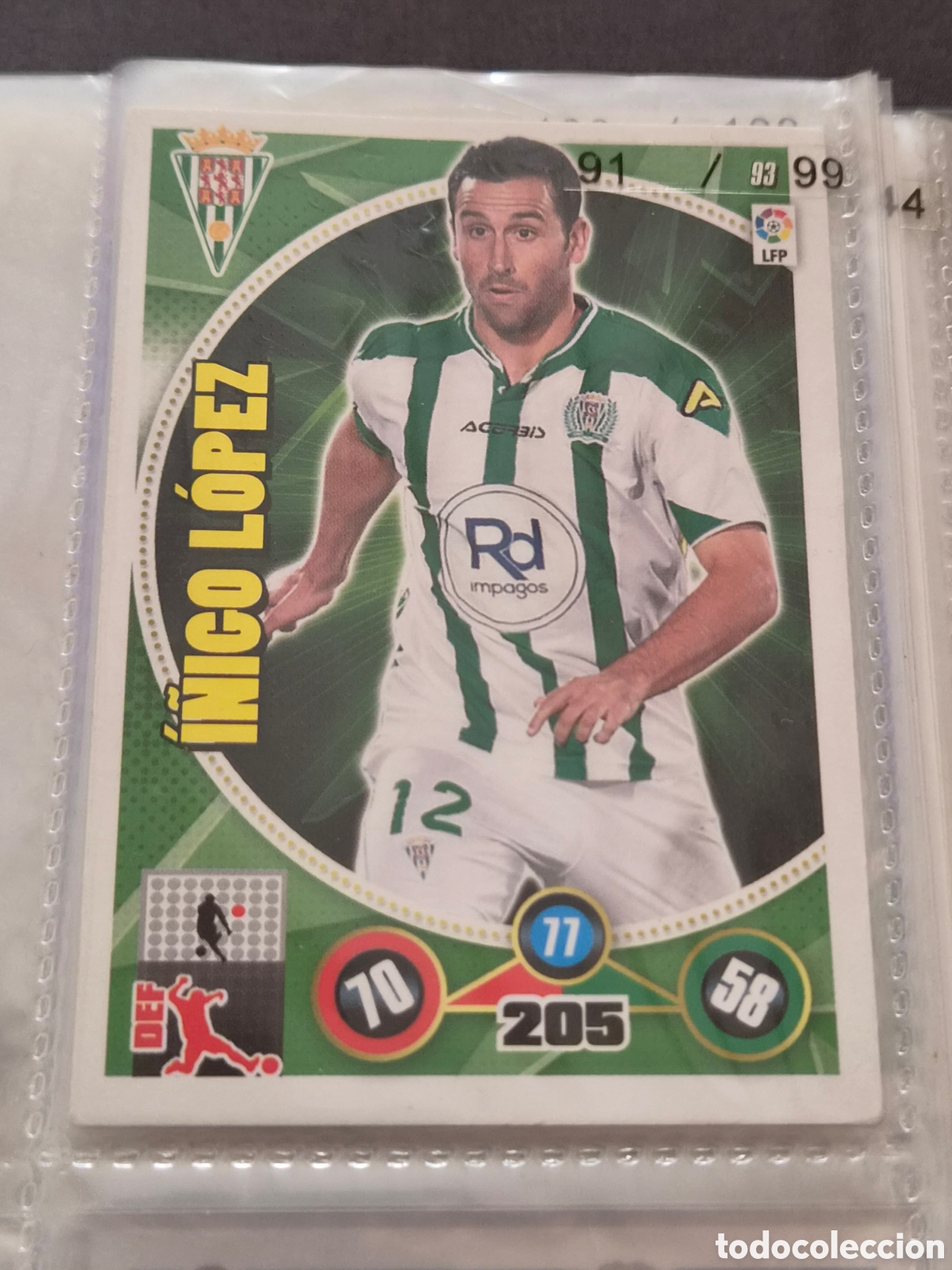 Trading Cards: 93 - I&Ntilde;IGO L&Oacute;PEZ, C&Oacute;RDOBA ADRENALYN 2014-2015