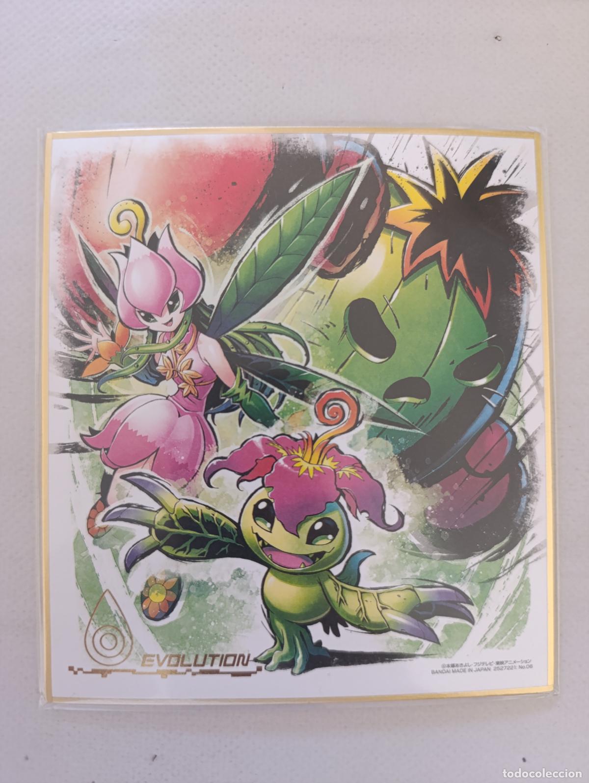 Trading Cards: DIGIMON SHIKISHI ART - EVOLUTION - N&ordm; 6 - PALMON, TOGEMON Y LILIMON - BANDAI MADE IN JAPAN (N7D1w)