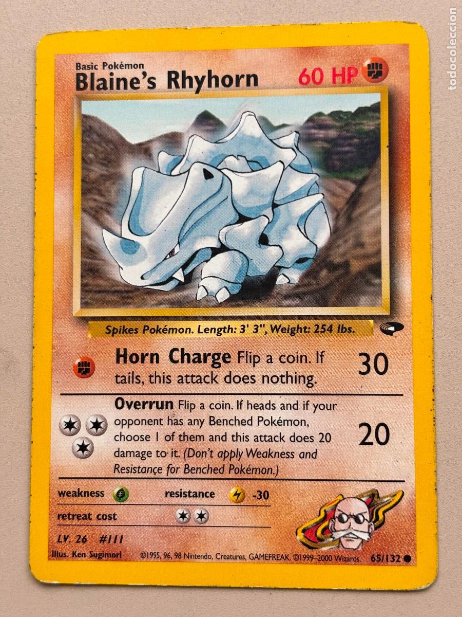 Trading Cards: POKEMON TCG - BLAINE'S RHYHORN ( GYM CHALLENGE ) # 65