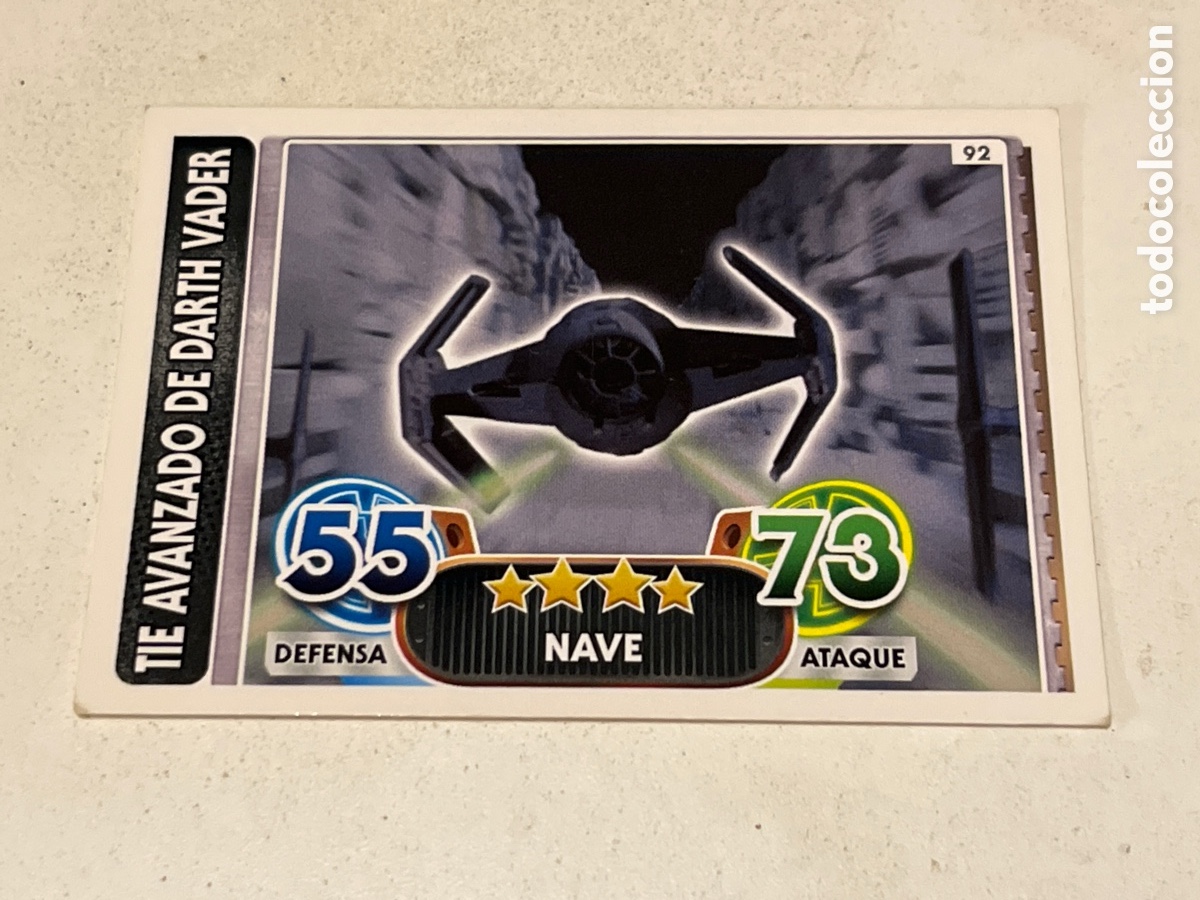 Trading Cards: Cromo Star Wars Topps Force Attax Trading Card N&deg;92 TIE Avanzado de Darth Vader