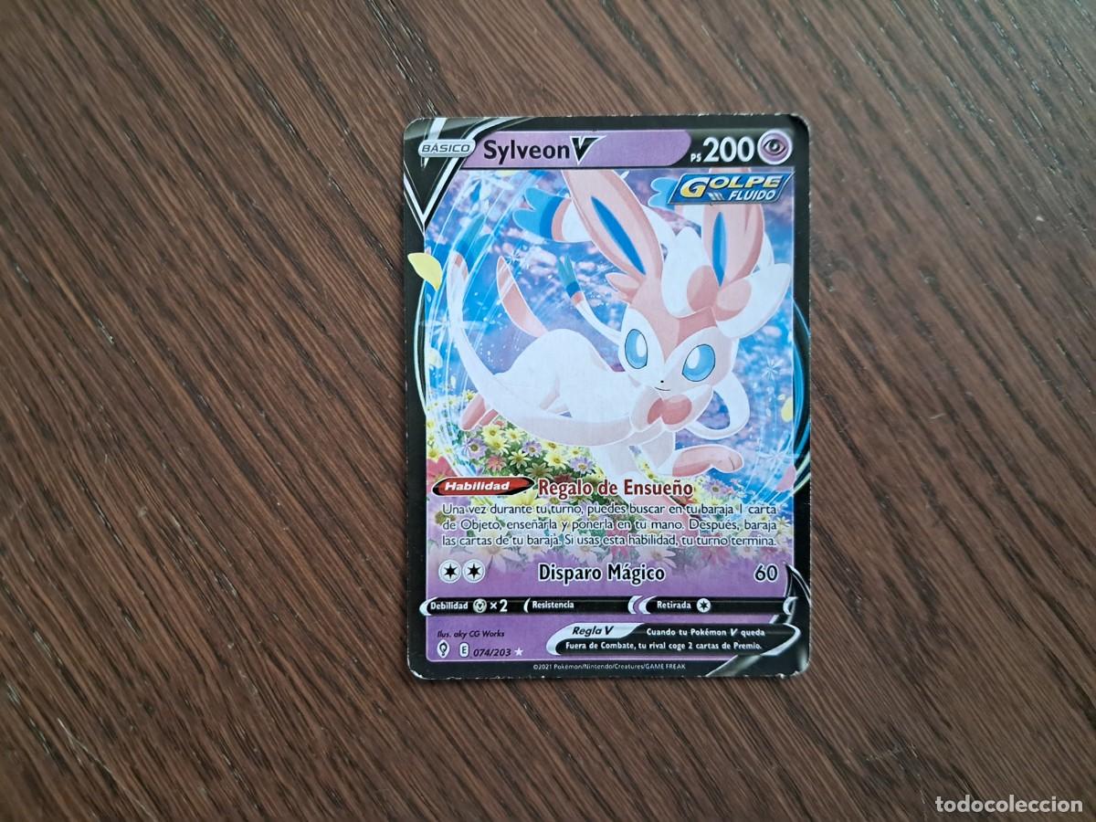 Trading Cards: carta de pokemon, Sylveon V, 074/203, a&ntilde;o 2021. en espa&ntilde;ol.