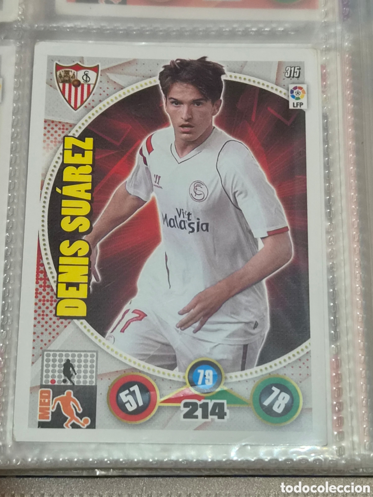 Trading Cards: 315 - DENIS SU&Aacute;REZ, SEVILLA ADRENALYN 2014-2015