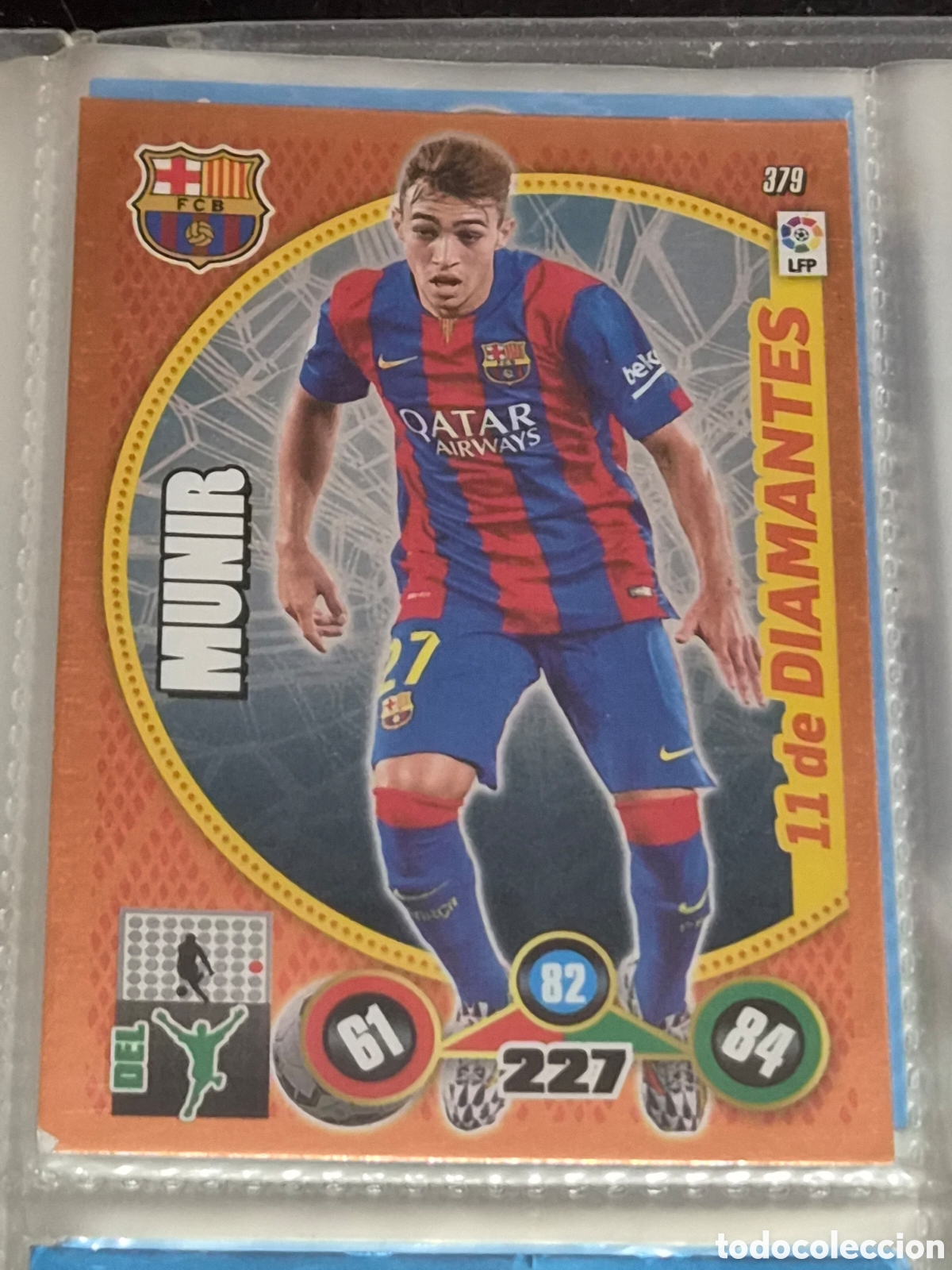 Trading Cards: 379 - MUNIR , BARCELONA 11 DE DIAMANTES ADRENALYN 2014-2015