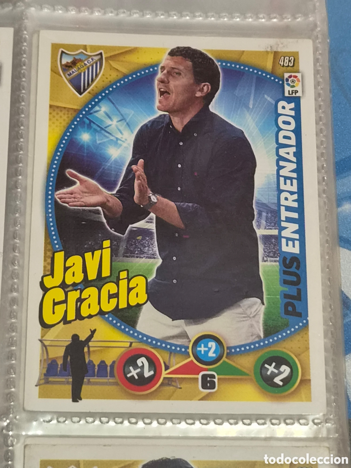 Trading Cards: 483 - JAVI GARC&Iacute;A, M&Aacute;LAGA ENTRENADOR ADRENALYN 2014-2015