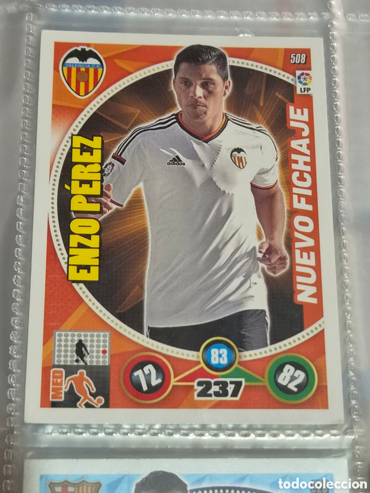 Trading Cards: 508 - ENZO PEREZ, VALENCIA NUEVO FICHAJE ADRENALYN 2014-2015