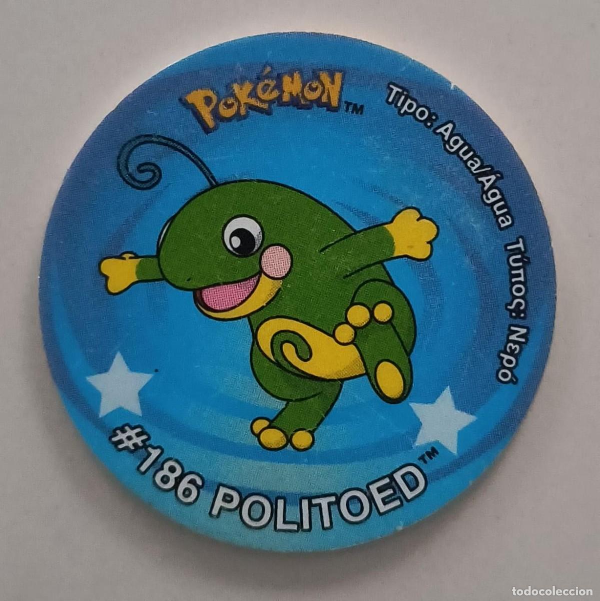 Trading Cards: POK&Eacute;MON STICKER TAZOS - TAZO N&ordm;4 - #186 POLITOED - MATUTANO