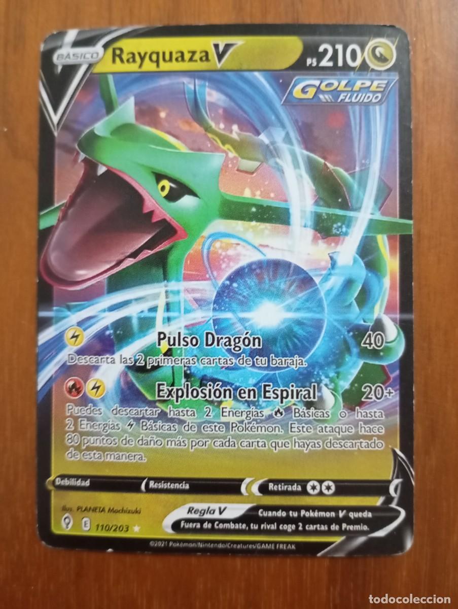 Trading Cards: CARTA POKEMON. RAYQUAZA V.