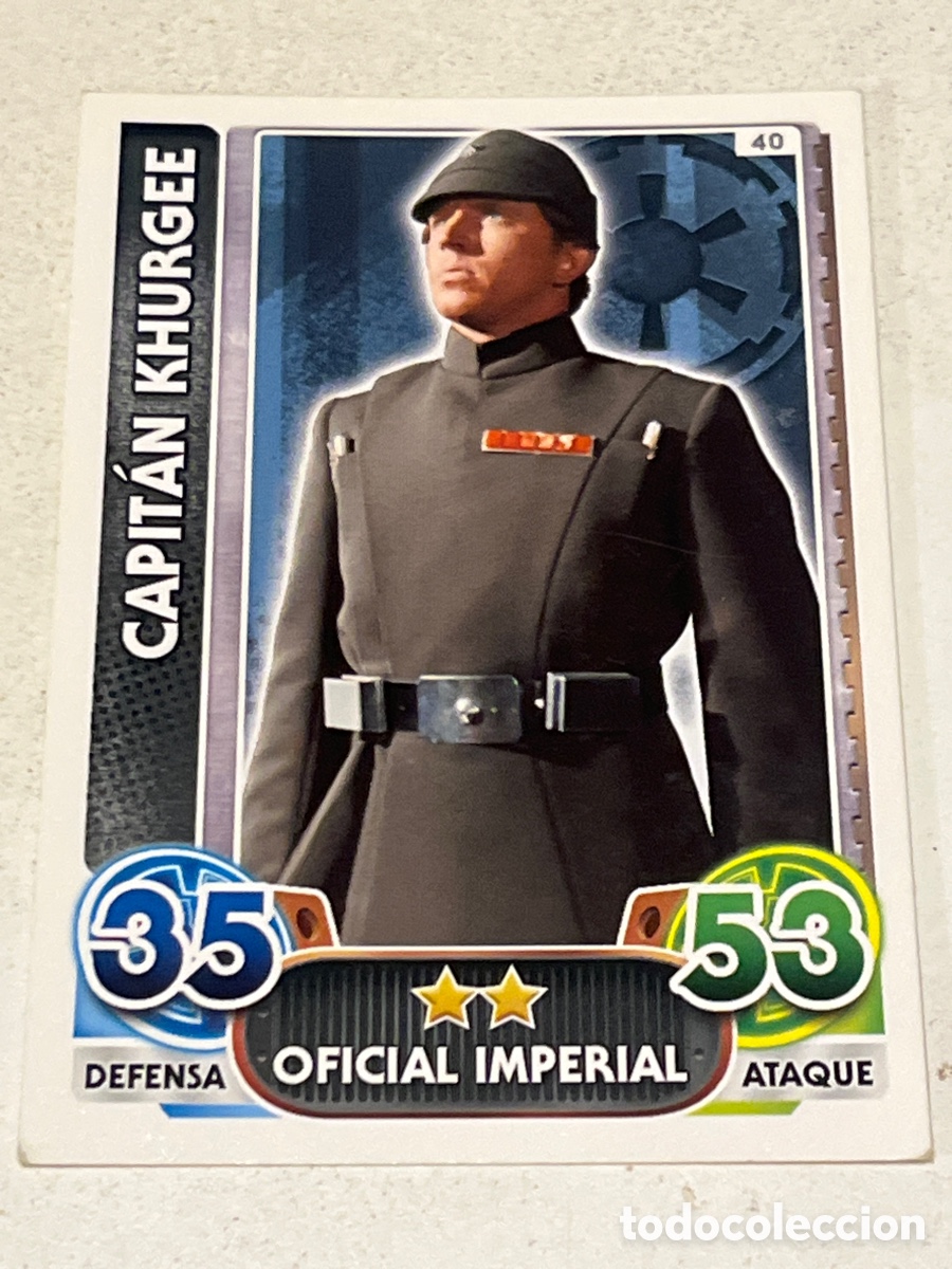 Trading Cards: Cromo Star Wars Topps Force Attax Trading Card N&deg;40 Capit&aacute;n Khurgee