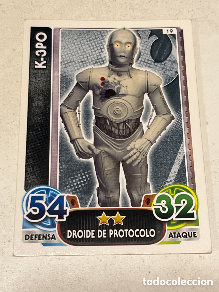 Trading Cards: Cromo Star Wars Topps Force Attax Trading Card N&deg;19 K-3PO