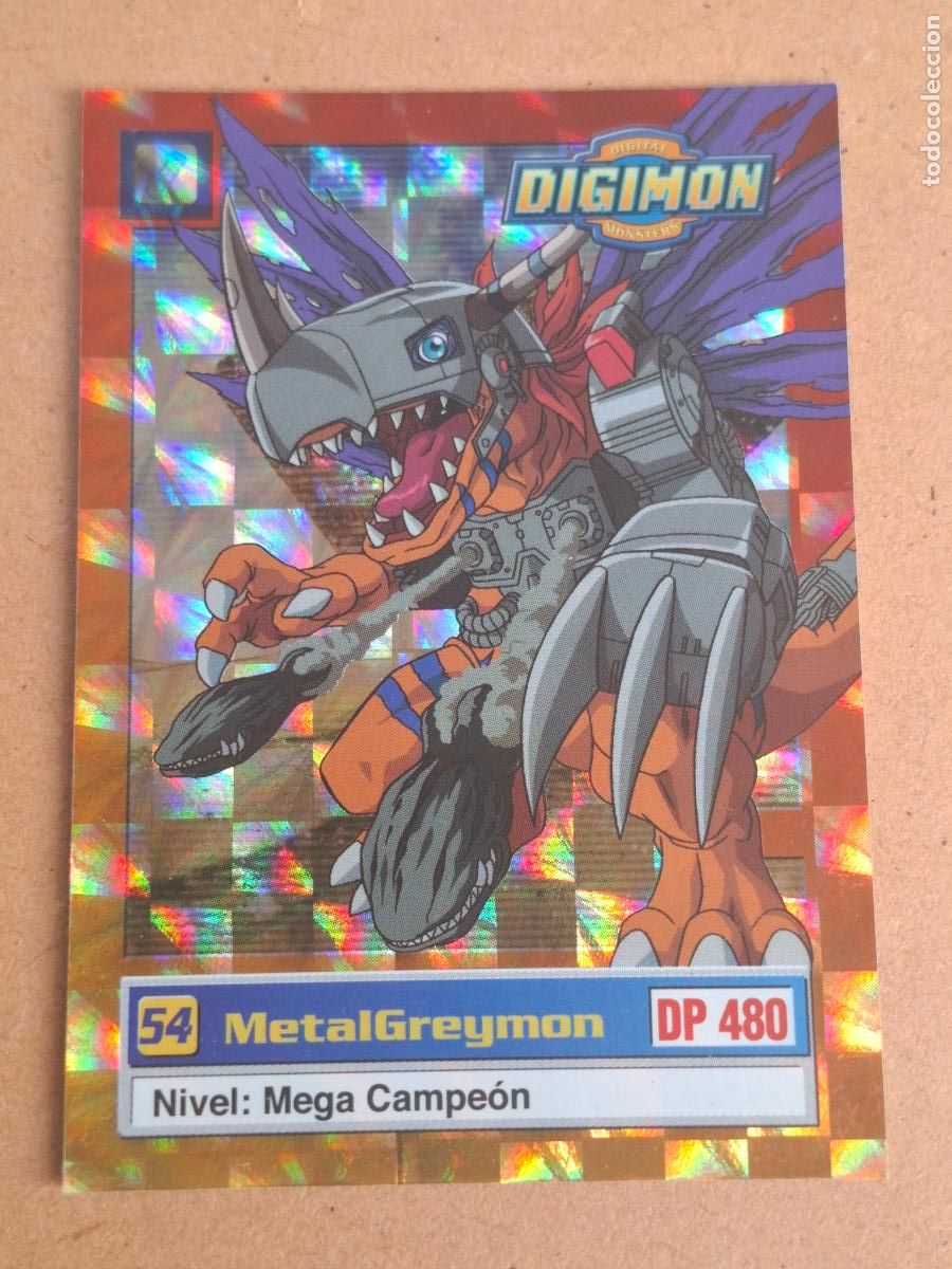 Trading Cards: DIGIMON BANDAI 1999 - TRADING CARD #54 METALGREYMON - HOLOGR&Aacute;FICA - U6 DE 8