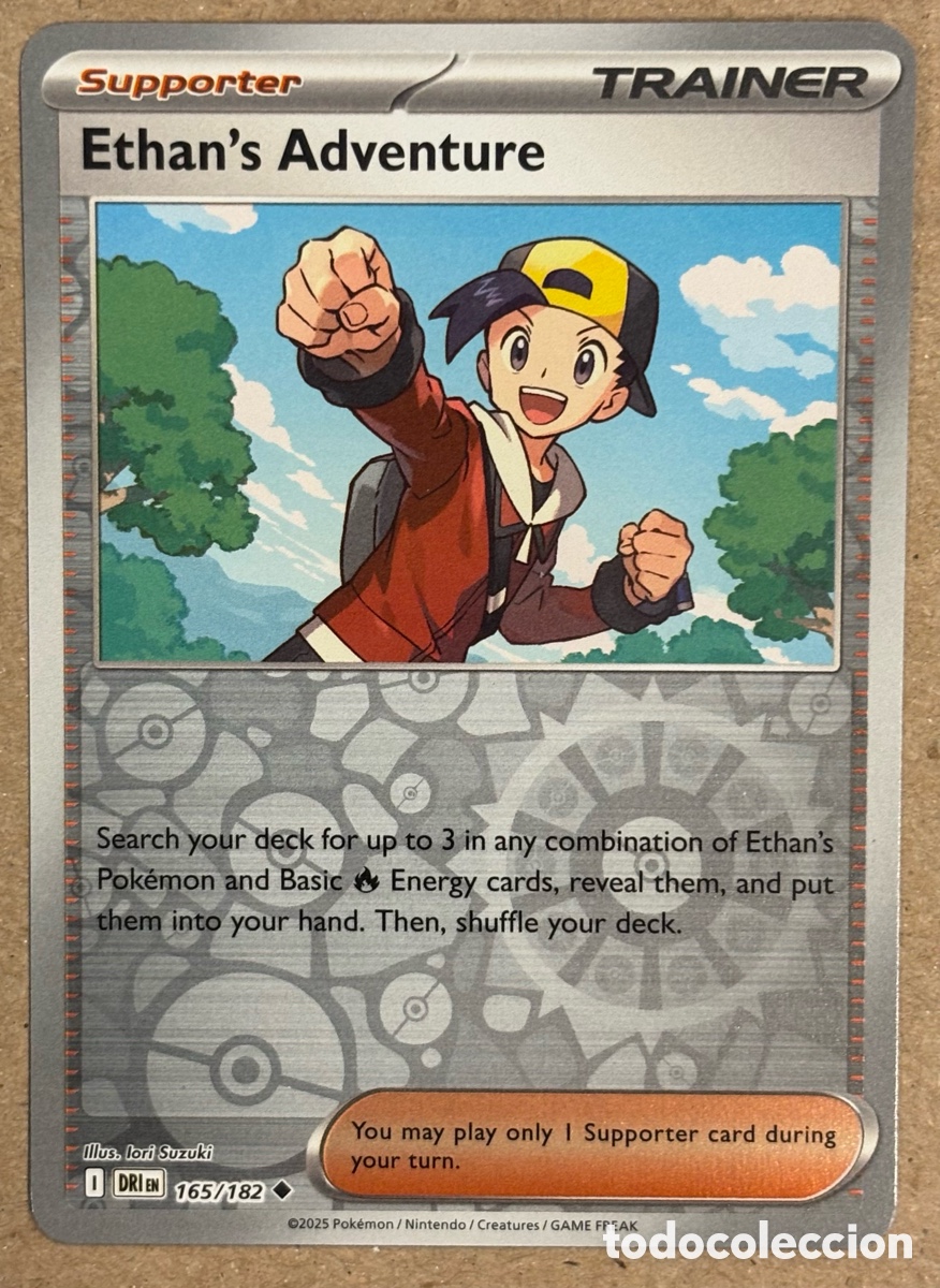 Trading Cards: ETHAN&rsquo;S ADVENTURE. CARTA POK&Eacute;MON REVERSE HOLO #165/182. SCARLET & VIOLET: DESTINED RIVALS (DRIen)