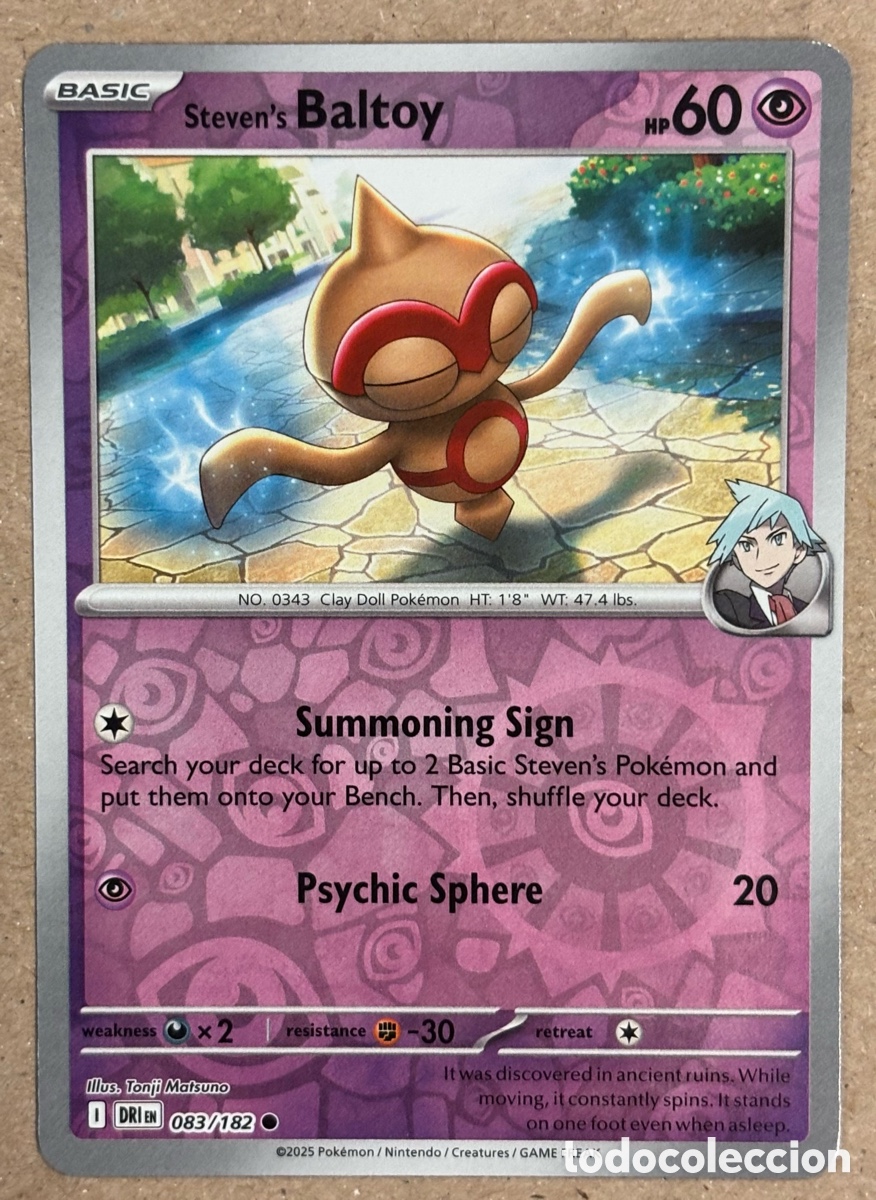 Trading Cards: STEVEN&rsquo;S BALTOY. CARTA POK&Eacute;MON REVERSE HOLO #083/182. SCARLET & VIOLET: DESTINED RIVALS (DRIen).