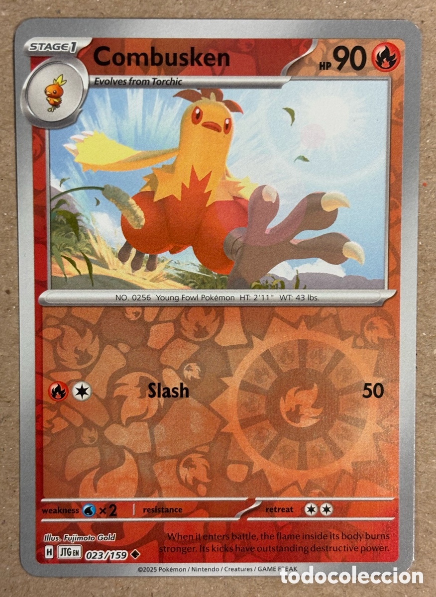 Trading Cards: COMBUSKEN. CARTA POK&Eacute;MON REVERSE HOLO #023/159. SCARLET & VIOLET: JOURNEY TOGETHER (JTGen).