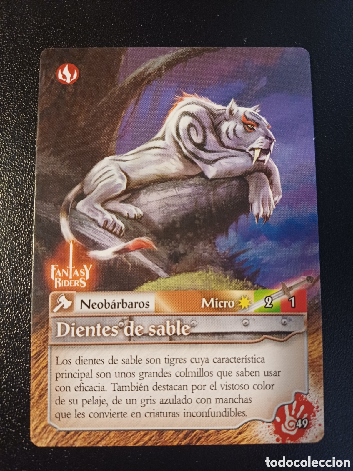 Cartas Colecion&aacute;veis: #049 DIENTES DE SABLE PANINI FANTASY RIDER 2018