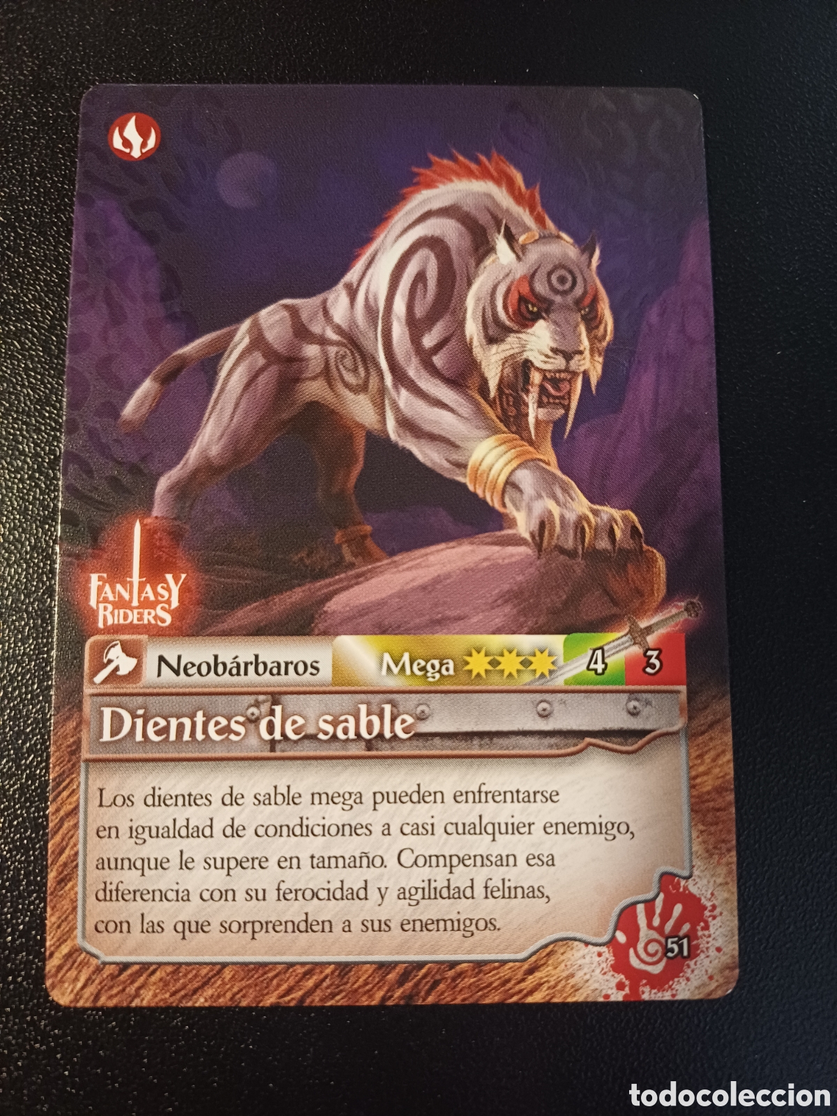 Cartas Colecion&aacute;veis: #051 DIENTES DE SABLE MEGA PANINI FANTASY RIDER 2018