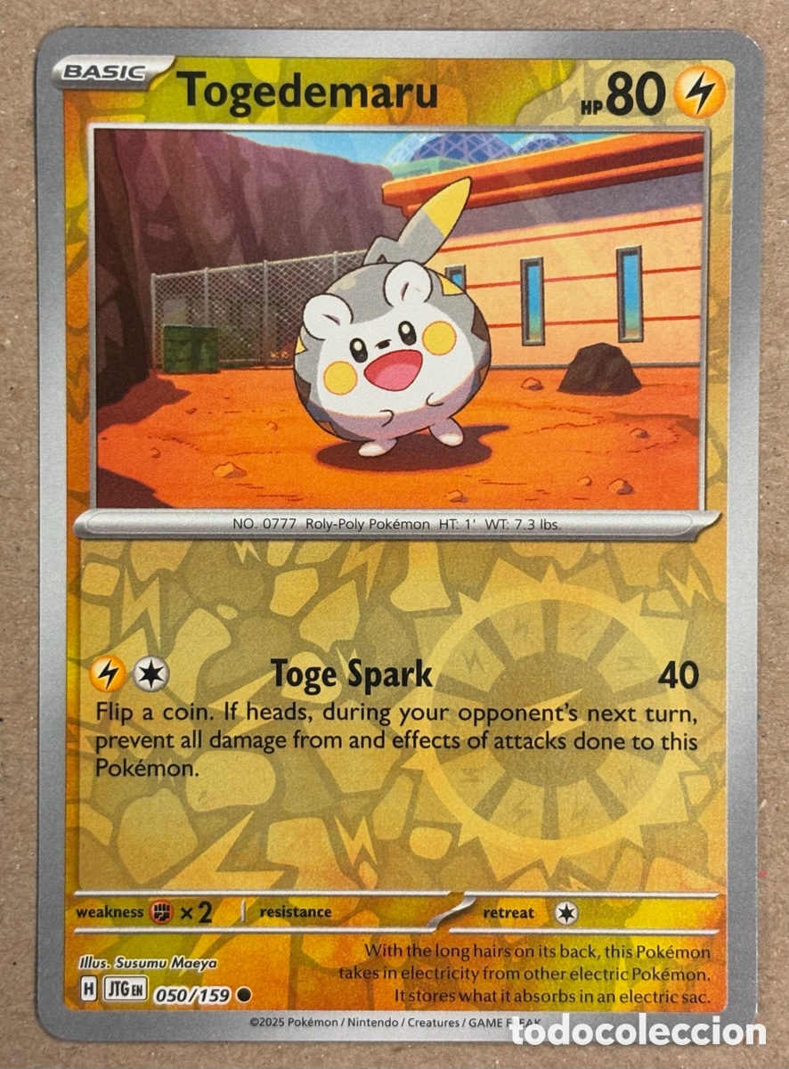 Trading Cards: TOGEDEMARU. CARTA POK&Eacute;MON REVERSE HOLO #050/159. SCARLET & VIOLET: JOURNEY TOGETHER (JTGen).