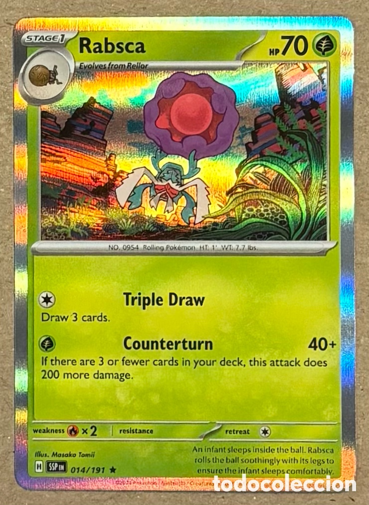 Trading Cards: RABSCA. CARTA POK&Eacute;MON HOLO #014/191. SCARLET & VIOLET: SURGING SPARKS (SSPen).