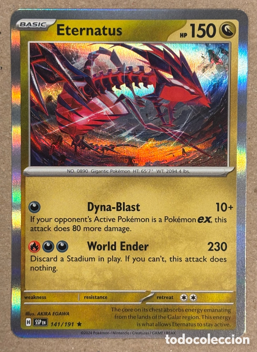 Trading Cards: ETERNATUS. CARTA POK&Eacute;MON HOLO #141/191. SCARLET & VIOLET: SURGING SPARKS (SSPen).